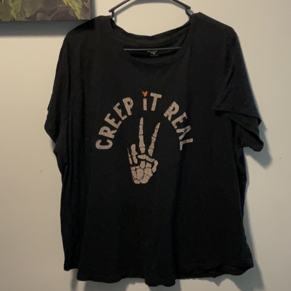 Old Navy Black Tee with White Logo